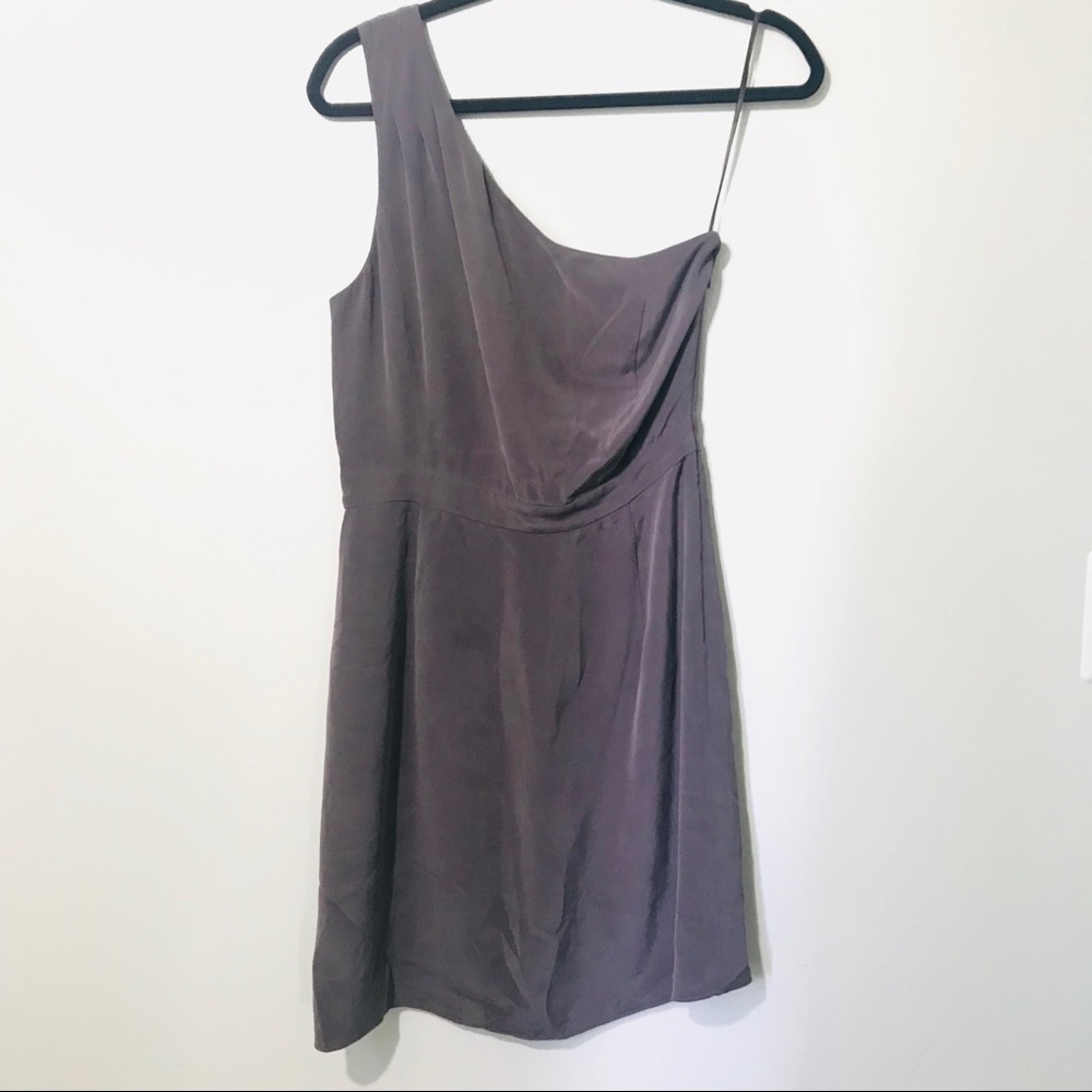 J Crew One Shoulder Silk 2000s Mini Dress Sz 6